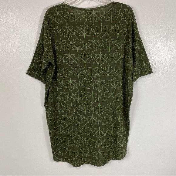 LuLaRoe Irma Green Leaf Print Tunic Top Small - Picture 4 of 9